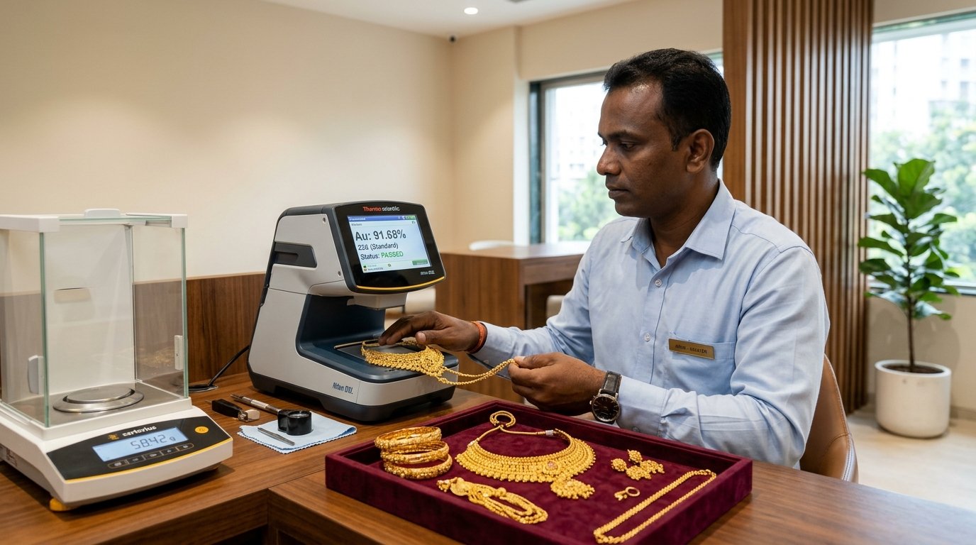 Certified electronic gold purity check